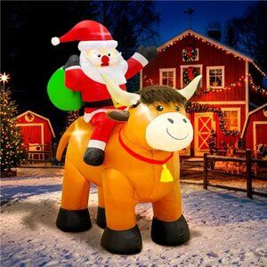 6 FT Christmas Inflatable Outdoor Decoration, Farm Christmas